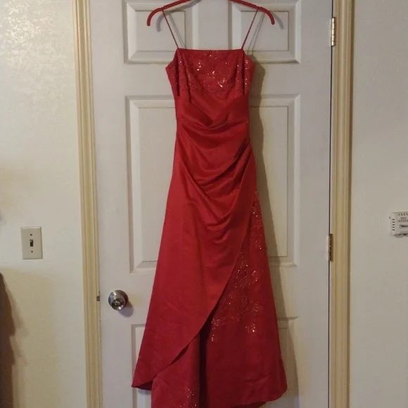 Jodi Kristopher | Dresses | Jodi Kristofer Red Beaded Sequin Prom Formal  Gown Dress Size | Poshmark